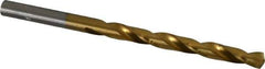 Hertel - Letter A 135° High Speed Steel Jobber Drill - TiN Finish, Right Hand Cut, Spiral Flute, Straight Shank, 3-7/8" OAL, Split Point - Eagle Tool & Supply