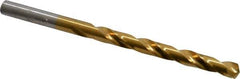 Hertel - Letter C 135° High Speed Steel Jobber Drill - TiN Finish, Right Hand Cut, Spiral Flute, Straight Shank, 4" OAL, Split Point - Eagle Tool & Supply