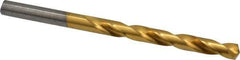 Hertel - Letter K 135° High Speed Steel Jobber Drill - TiN Finish, Right Hand Cut, Spiral Flute, Straight Shank, 4-1/4" OAL, Split Point - Eagle Tool & Supply