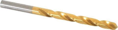 Hertel - Letter L 135° High Speed Steel Jobber Drill - TiN Finish, Right Hand Cut, Spiral Flute, Straight Shank, 4-1/4" OAL, Split Point - Eagle Tool & Supply