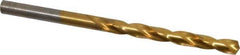 Hertel - #1 135° High Speed Steel Jobber Drill - TiN Finish, Right Hand Cut, Spiral Flute, Straight Shank, 3-7/8" OAL, Split Point - Eagle Tool & Supply