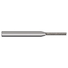 Variable Helix End Mills for Aluminum Alloys - Finishers - 0.0150″ (1/64″) Cutter Diameter × 0.1250″ (1/8″) Length of Cut Carbide Square End Mill Finisher for Aluminum Alloys, 4 Flutes - Exact Industrial Supply