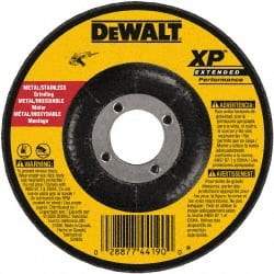 DeWALT - 24 Grit, 7" Wheel Diam, 1/4" Wheel Thickness, 7/8" Arbor Hole, Type 27 Depressed Center Wheel - Zirconia Alumina, Resinoid Bond, 8,700 Max RPM, Compatible with Angle Grinder - Eagle Tool & Supply
