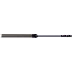 Square End Mill: 1/64'' Dia, 0.1'' LOC, 1/8'' Shank Dia, 2-1/2'' OAL, 3 Flutes, Solid Carbide Single End, AlTiN Finish, 30 ° Helix, Centercutting, RH Cut, RH Flute