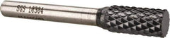 SGS Pro - 3/8" Cut Diam, 1/4" Shank Diam, Cylinder Head Double Cut Burr - Carbide, Flat End, 3/4" LOC, 2-1/2" OAL - Eagle Tool & Supply