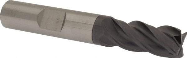 SGS - 7/16", 4 Flute, Single End, Solid Carbide, 0.02" Corner Radius End Mill - 2-3/4" OAL, Right Hand Flute, 1" LOC, Right Hand Cut - Eagle Tool & Supply