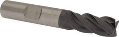 SGS - 7/16", 4 Flute, Single End, Solid Carbide, 0.02" Corner Radius End Mill - 2-3/4" OAL, Right Hand Flute, 1" LOC, Right Hand Cut - Eagle Tool & Supply