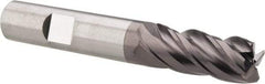 SGS - 1/2", 4 Flute, Single End, Solid Carbide, 0.03" Corner Radius End Mill - 3-1/4" OAL, Right Hand Flute, 1-1/4" LOC, Right Hand Cut - Eagle Tool & Supply