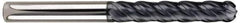 SGS - 7/16" Diam, 3" LOC, 4 Flute Solid Carbide Ball End Mill - AlTiN Finish, Single End, 6" OAL, 7/16" Shank Diam, Spiral Flute - Eagle Tool & Supply