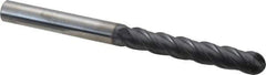 SGS - 1/2" Diam, 3" LOC, 4 Flute Solid Carbide Ball End Mill - AlTiN Finish, Single End, 6" OAL, 1/2" Shank Diam, Spiral Flute - Eagle Tool & Supply