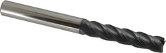 SGS - 7/16", 2" LOC, 7/16" Shank Diam, 4-1/2" OAL, 4 Flute, Solid Carbide Square End Mill - Single End, AlTiN Finish, Spiral Flute, 38° Helix, Centercutting, Right Hand Cut, Right Hand Flute, Series 63 - Eagle Tool & Supply