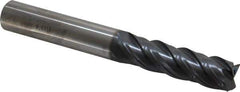 SGS - 5/8", 2-1/4" LOC, 5/8" Shank Diam, 5" OAL, 4 Flute, Solid Carbide Square End Mill - Single End, AlTiN Finish, Spiral Flute, 38° Helix, Centercutting, Right Hand Cut, Right Hand Flute, Series 63 - Eagle Tool & Supply