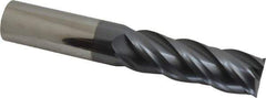 SGS - 1", 3" LOC, 1" Shank Diam, 6" OAL, 4 Flute, Solid Carbide Square End Mill - Single End, AlTiN Finish, Spiral Flute, 38° Helix, Centercutting, Right Hand Cut, Right Hand Flute, Series 7 - Eagle Tool & Supply