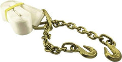 Erickson Manufacturing - 25' Long x 3" Wide, 18,000 Lb Basket Capacity, Polyester Blend Web Sling - White - Eagle Tool & Supply