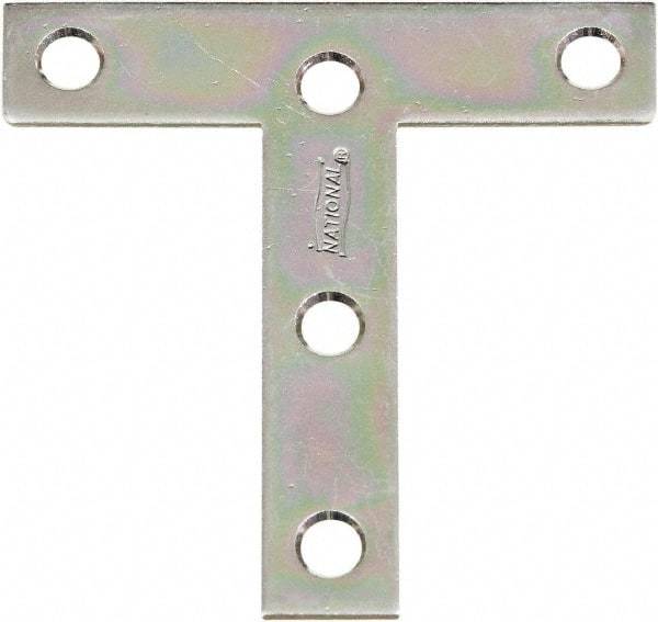 National Mfg. - 3" Long x 3" Wide Steel Tee Plates - Zinc Plated Finish - Eagle Tool & Supply