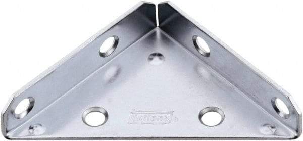 National Mfg. - 3" Long x 3" Wide Steel Corner Braces - Zinc Plated Finish - Eagle Tool & Supply