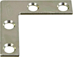 National Mfg. - 1-1/2" Long x 3/8" Wide Steel Corner Braces - Zinc Plated Finish - Eagle Tool & Supply