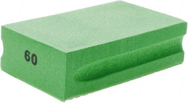 Brite Star - 60 Grit, Diamond Hand Pad - Green, 2-1/4" Wide x 3-3/4" Long, Coated - Eagle Tool & Supply