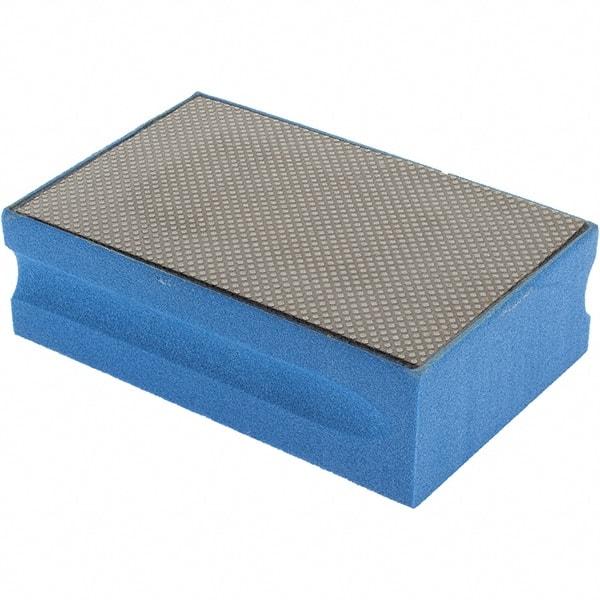 Brite Star - 600 Grit, Diamond Hand Pad - Blue, 2-1/4" Wide x 3-3/4" Long, Coated - Eagle Tool & Supply