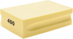 Brite Star - 400 Grit, Diamond Hand Pad - Yellow, 2-1/4" Wide x 3-3/4" Long, Coated - Eagle Tool & Supply