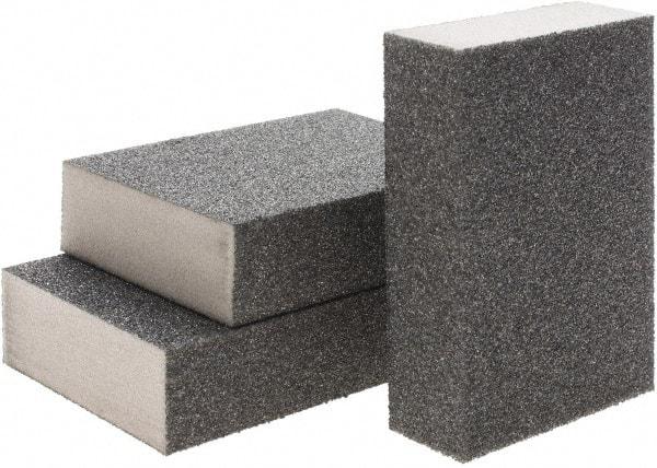 Brite Star - 2-3/4" Wide x 12" Long, Hard Grade Sanding Sponge - 60 & 100 Grit, 1" Thick - Eagle Tool & Supply