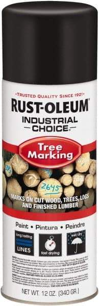 Rust-Oleum - 12 fl oz Black Marking Paint - 300' Coverage, Modified Alkyd Formula, >500 gL VOC - Eagle Tool & Supply