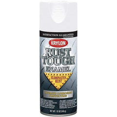Krylon - White, Gloss, Rust Proof Enamel Spray Paint - 25 Sq Ft per Can, 12 oz Container, Use on Wood, Metal - Eagle Tool & Supply