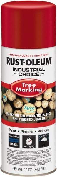 Rust-Oleum - 12 fl oz Red Marking Paint - 300' Coverage, Modified Alkyd Formula, >500 gL VOC - Eagle Tool & Supply