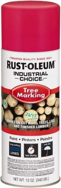 Rust-Oleum - 12 fl oz Fluorescent Pink Marking Paint - 300' Coverage, Modified Alkyd Formula, >500 gL VOC - Eagle Tool & Supply