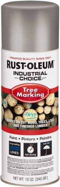 Rust-Oleum - 12 fl oz Silver Marking Paint - 300' Coverage, Modified Alkyd Formula, >500 gL VOC - Eagle Tool & Supply