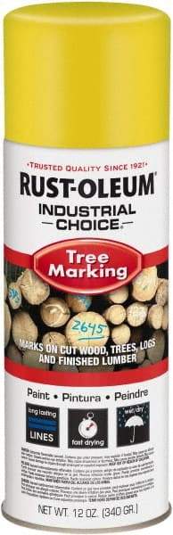 Rust-Oleum - 12 fl oz Yellow Marking Paint - 300' Coverage, Modified Alkyd Formula, >500 gL VOC - Eagle Tool & Supply