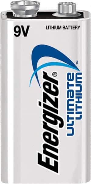 Energizer - Size 9V, Lithium, Standard Battery - 9 Volts, Snap Terminal - Eagle Tool & Supply
