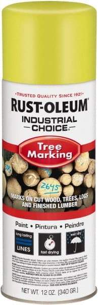 Rust-Oleum - 12 fl oz Fluorescent Yellow Marking Paint - 300' Coverage, Modified Alkyd Formula, >500 gL VOC - Eagle Tool & Supply