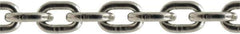 Value Collection - 7/64" Welded Stainless Steel Chain - 132 Lb Capacity, Grade 43, 100' Long, Polished Finish - Eagle Tool & Supply