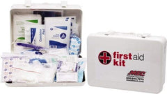 Medique - 100 Piece, 10 Person, Industrial First Aid Kit - 11" Wide x 7-1/2" Deep x 2-1/2" High, Metal Case - Eagle Tool & Supply