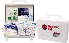 Medique - 100 Piece, 10 Person, Industrial First Aid Kit - 9-1/4" Wide x 6-3/4" Deep x 3" High, Plastic Case - Eagle Tool & Supply