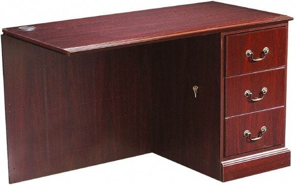 Hon - High Pressure Laminate Right Return Desk - 48" Wide x 24" Deep x 29-1/2" High, Mahogany - Eagle Tool & Supply