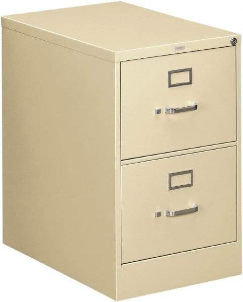 Hon - 18-1/4" Wide x 29" High x 26-1/2" Deep, 2 Drawer Vertical File - Steel, Putty - Eagle Tool & Supply