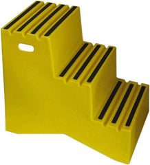 Diversified Plastics - 3 Steps, 2' 5-1/2"' High, Polypropylene Step Stand - 500 Lb Load Capacity, 21" Base Width - Eagle Tool & Supply