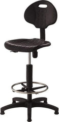 NPS - 18 Inch Wide x 17 Inch Deep x 39 to 47 Inch High, Plastic Base, Polyurethane Chair - Polyurethane Seat, Black - Eagle Tool & Supply