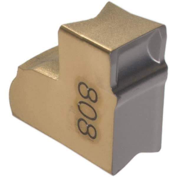 Iscar - TAG4 C Grade IC808, 4mm Cutting Width Carbide Cutoff Insert - Neutral Lead Angle, 0.25mm Corner Radius, TiAlN/AlTiN/TiN Finish - Eagle Tool & Supply