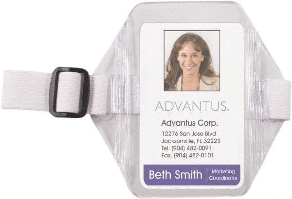 ADVANTUS - Arm Band Badge Holder - Clear/White - Eagle Tool & Supply