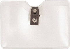ADVANTUS - Clip-On Badge Holder - Clear - Eagle Tool & Supply