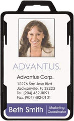 ADVANTUS - Various Attachment Types Badge Holder - Black - Eagle Tool & Supply