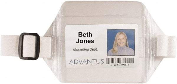ADVANTUS - Arm Band Badge Holder - Clear/White - Eagle Tool & Supply