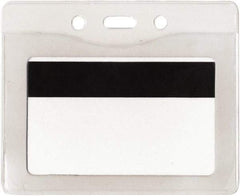 ADVANTUS - Clip-On Badge Holder - Clear - Eagle Tool & Supply