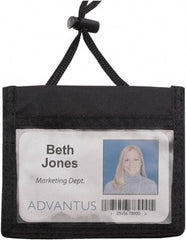 ADVANTUS - Cord Mounted Badge Holder - Black - Eagle Tool & Supply