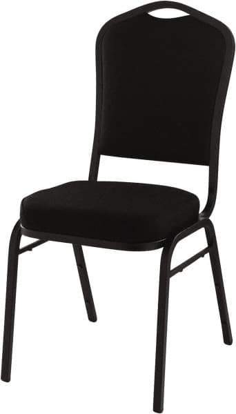 NPS - Fabric Black Stacking Chair - Black Frame, 17" Wide x 23" Deep x 36" High - Eagle Tool & Supply