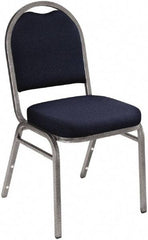 NPS - Fabric Blue Stacking Chair - Silver Frame, 18" Wide x 20" Deep x 34" High - Eagle Tool & Supply