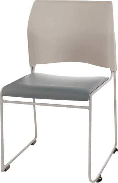 NPS - Vinyl Blue Stacking Chair - Silver Frame, 20" Wide x 19-1/4" Deep x 30" High - Eagle Tool & Supply